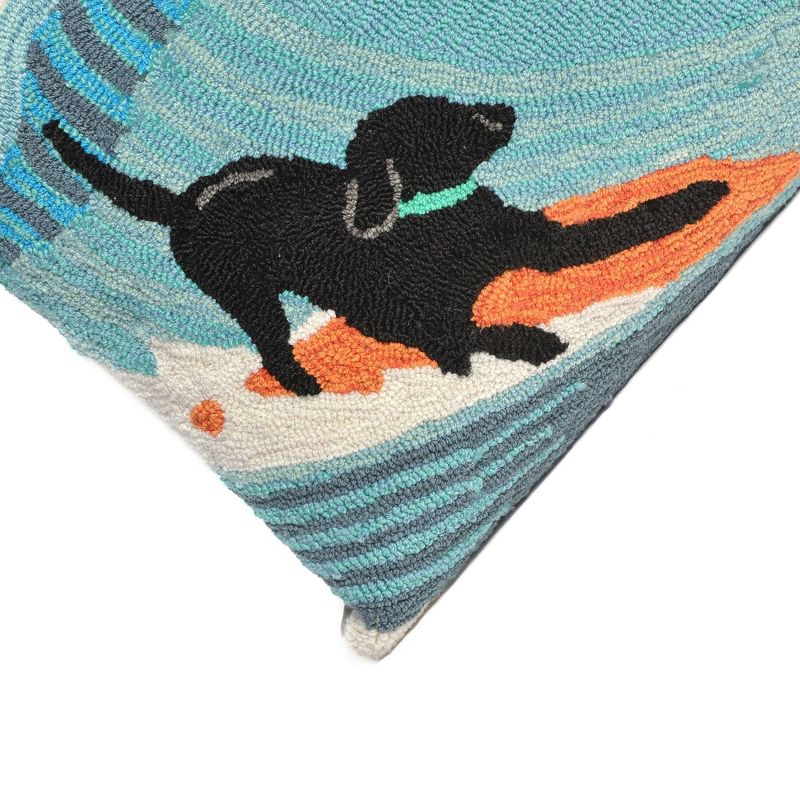 18"x18" Pool Side Surfing Indoor/Outdoor Square Throw Pillow Blue - Liora Manne