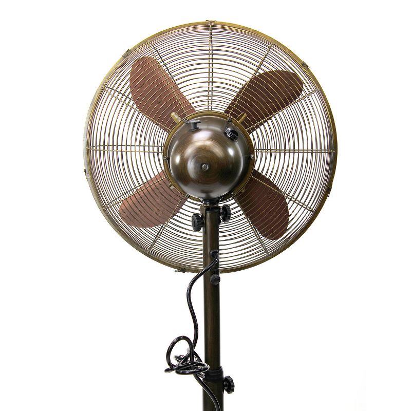 DecoBREEZE DBF1080 Electric Oscillating 3 Speed Air Circulating Adjustable Height Outdoor Pedestal Fan with Quite Motor, Prestigious Brown