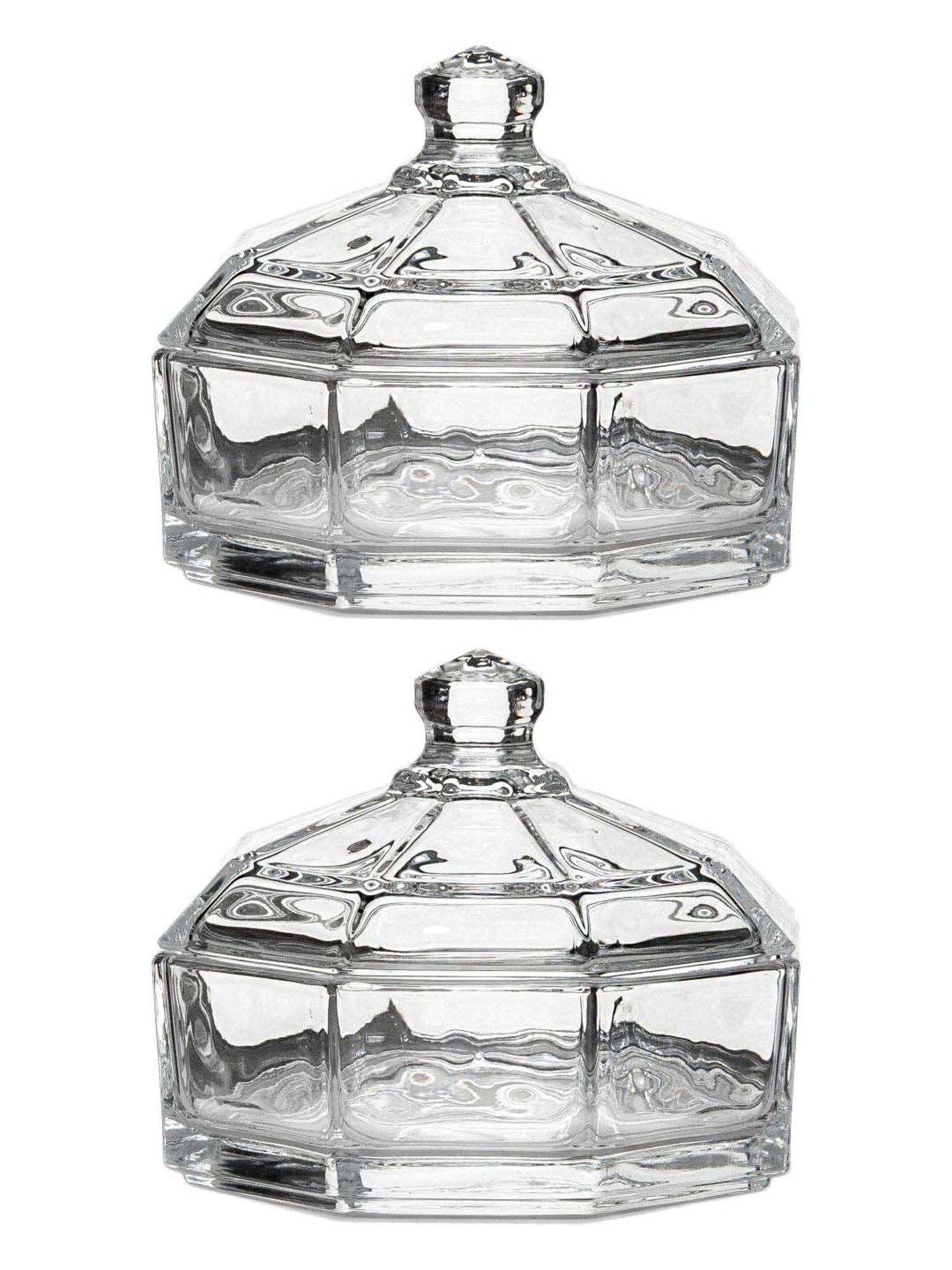 Goodhomes Transparent Glass Candy Jar (0.28 L) - Set of 2