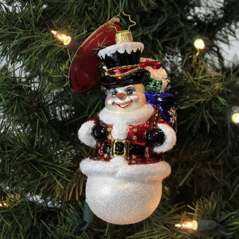 Christopher Radko 5.25" Surprise Santa Snowman Ornament Christmas Winter  -  Tree Ornaments