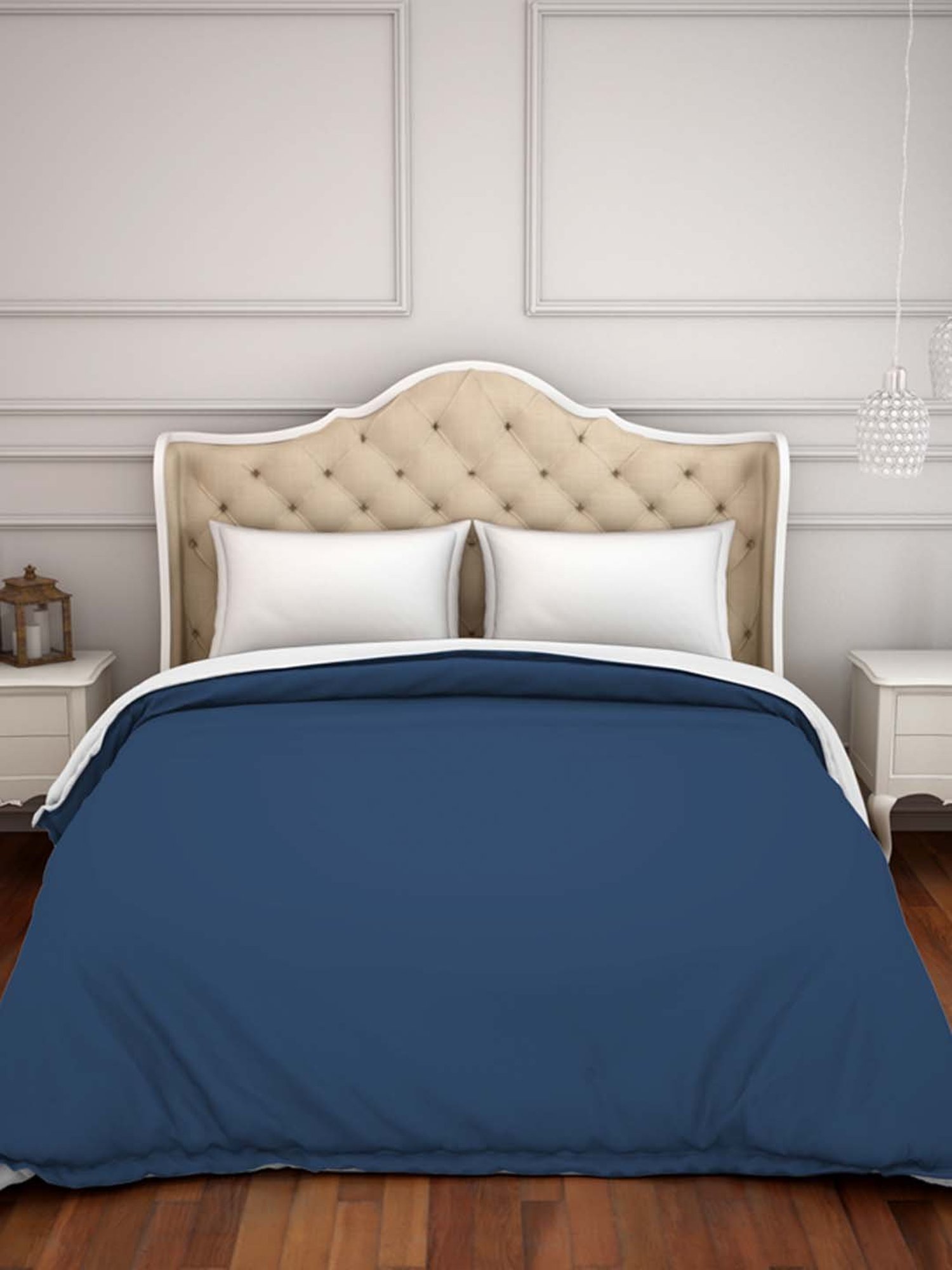 Spaces Hygro Navy Cotton 300 TC Duvet Cover - Set of 1