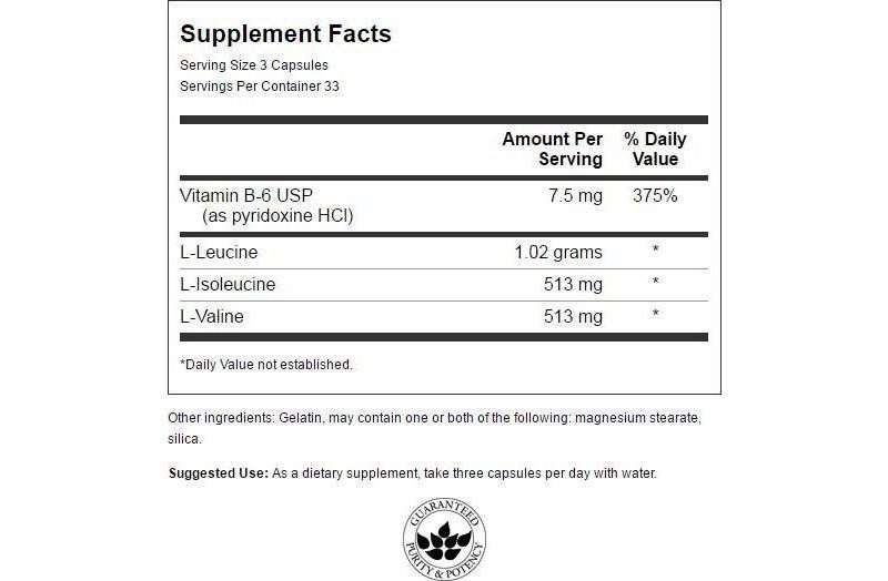 Swanson Branched-Chain Amino Acids 100 Capsules.