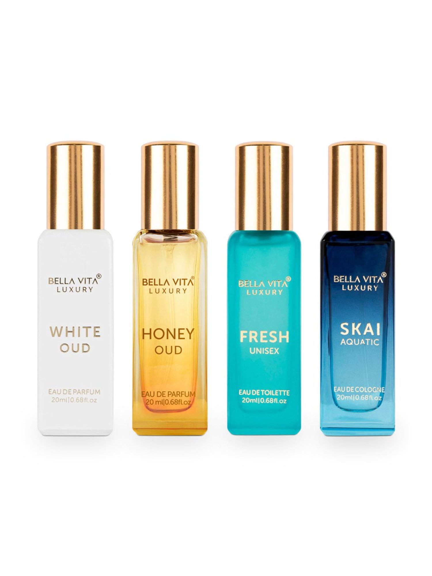 Bella Vita Organic Luxury Perfume Gift Set for Men & Women - Pack of 4