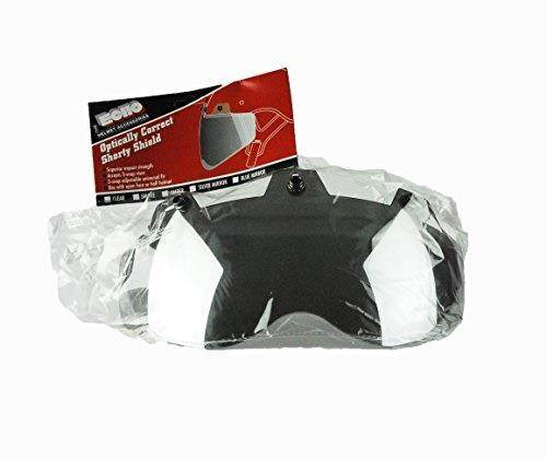 echo mirror shorty 3 snap shield for motorcycle helmet silver