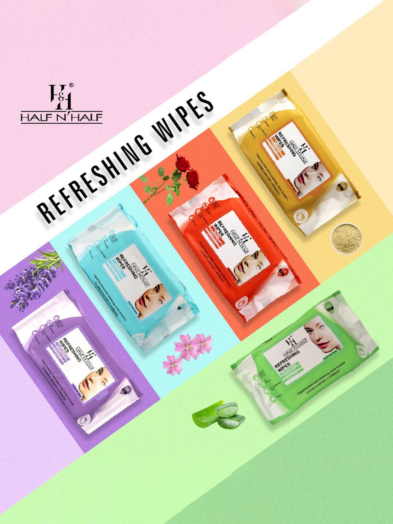 Half N Half Ubtan Refreshing Wipes - 25 Wipes