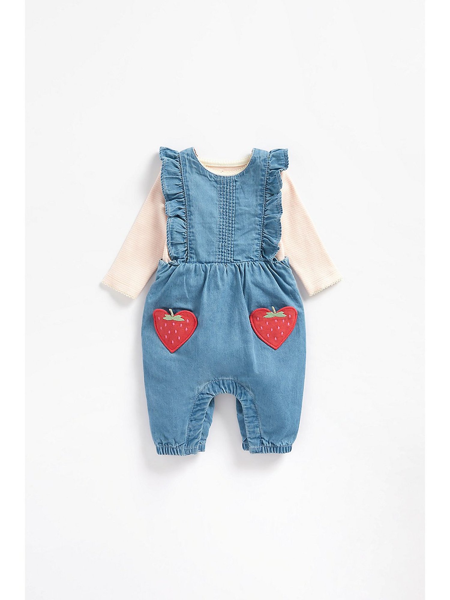 Budding Bees Kids Blue Ombre Jumpsuit with Attached Bow
