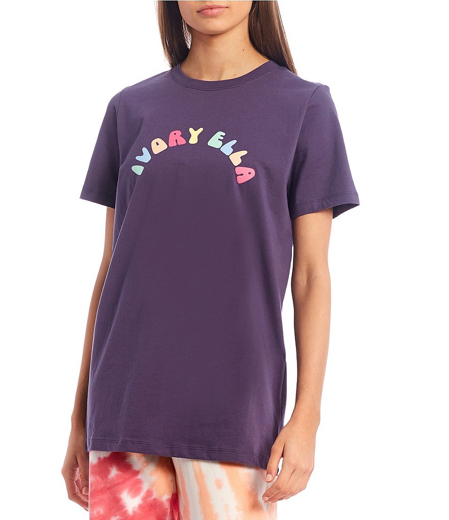 Ivory Ella Short-Sleeve Organic Cotton Logo Graphic Tee