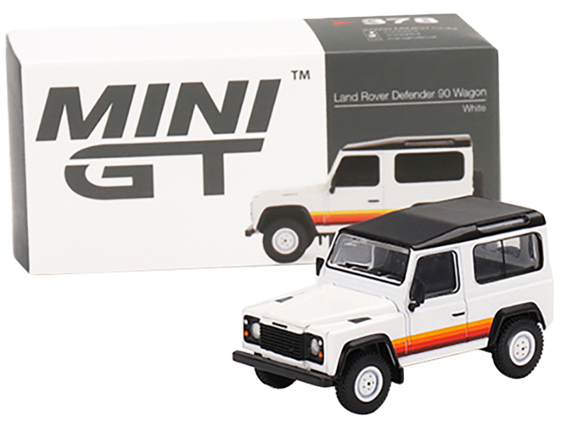 1985 Land Rover Defender 110 County Station Wagon Russet Brown with White Top Limited Edition to 1800 pieces Worldwide 1/64 Diecast Model Car by Mini GT