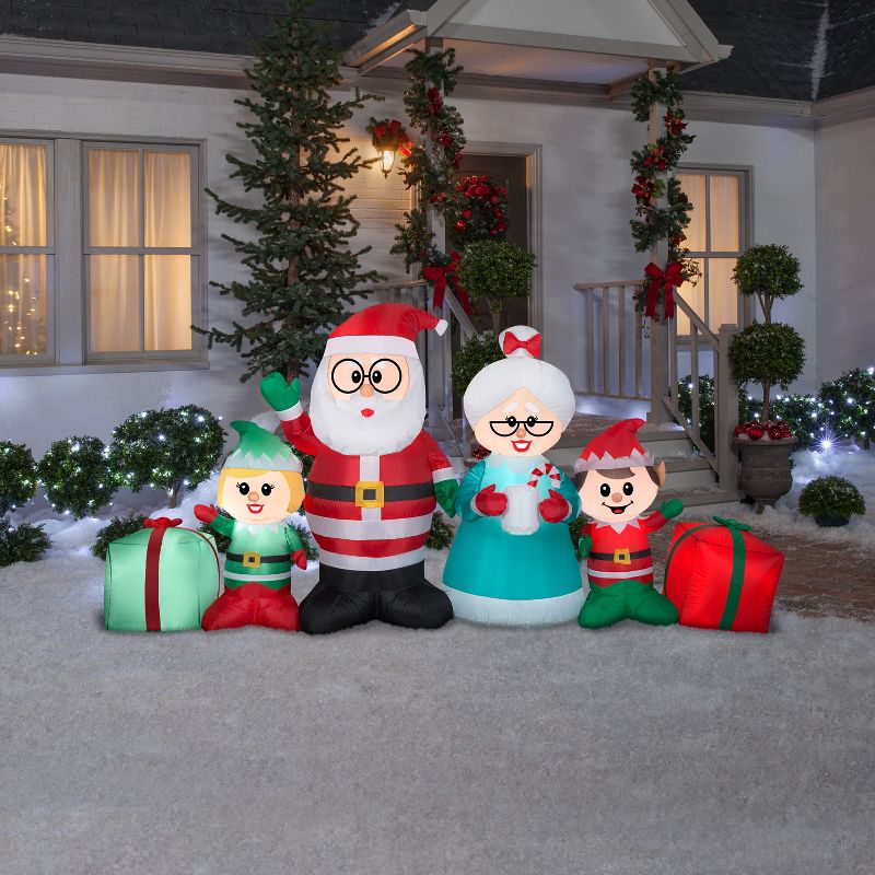 Gemmy Christmas Airblown Inflatable Claus Family Collection Scene, 4.5 ft Tall, Multicolored