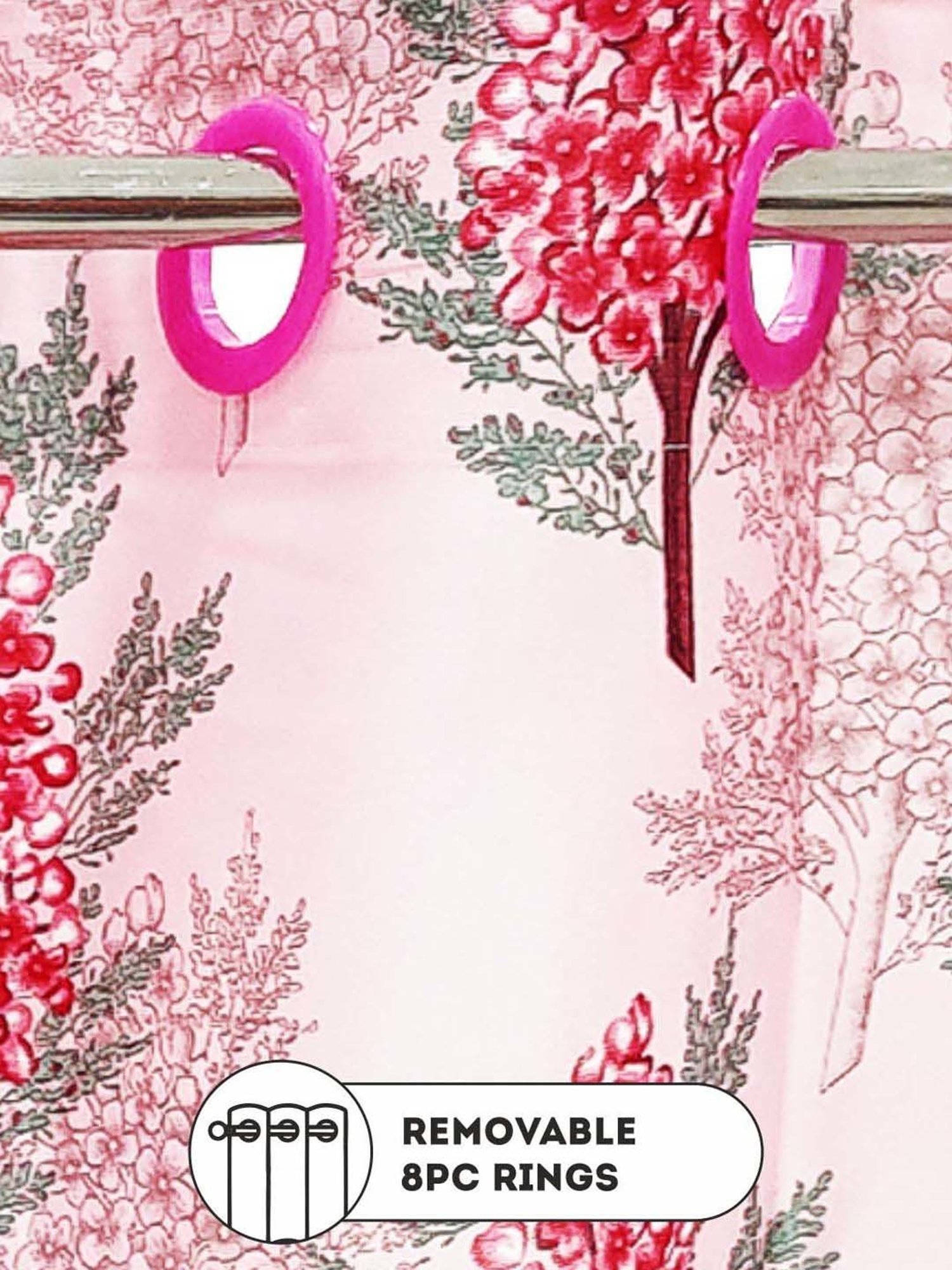 Bianca SANTORO Pink Faux Silk 7 Ft. Door Curtain - Set of 2