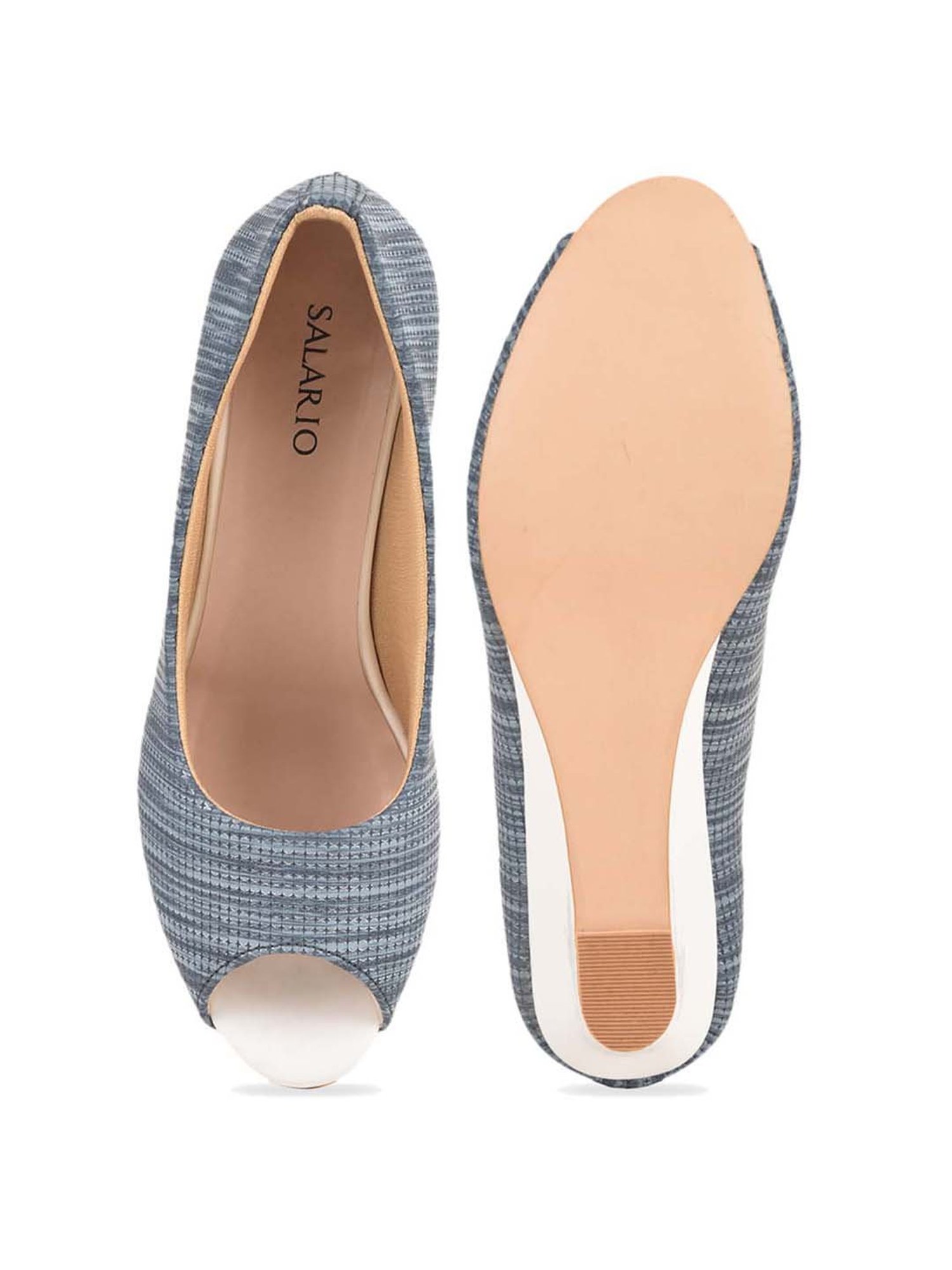 Salario Women's Navy Peeptoe Wedges