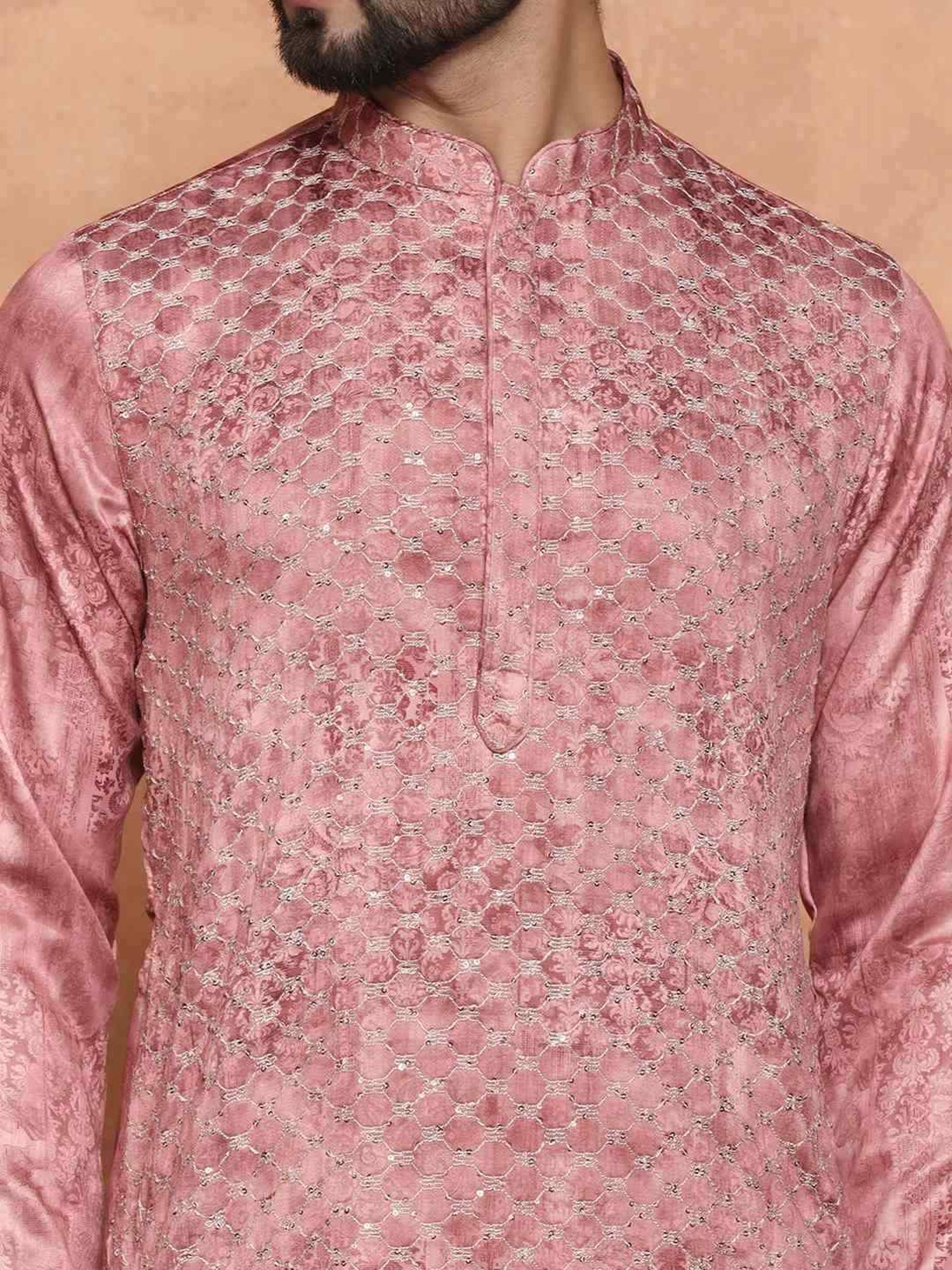 Manthan Fawn & White Regular Fit Kurta