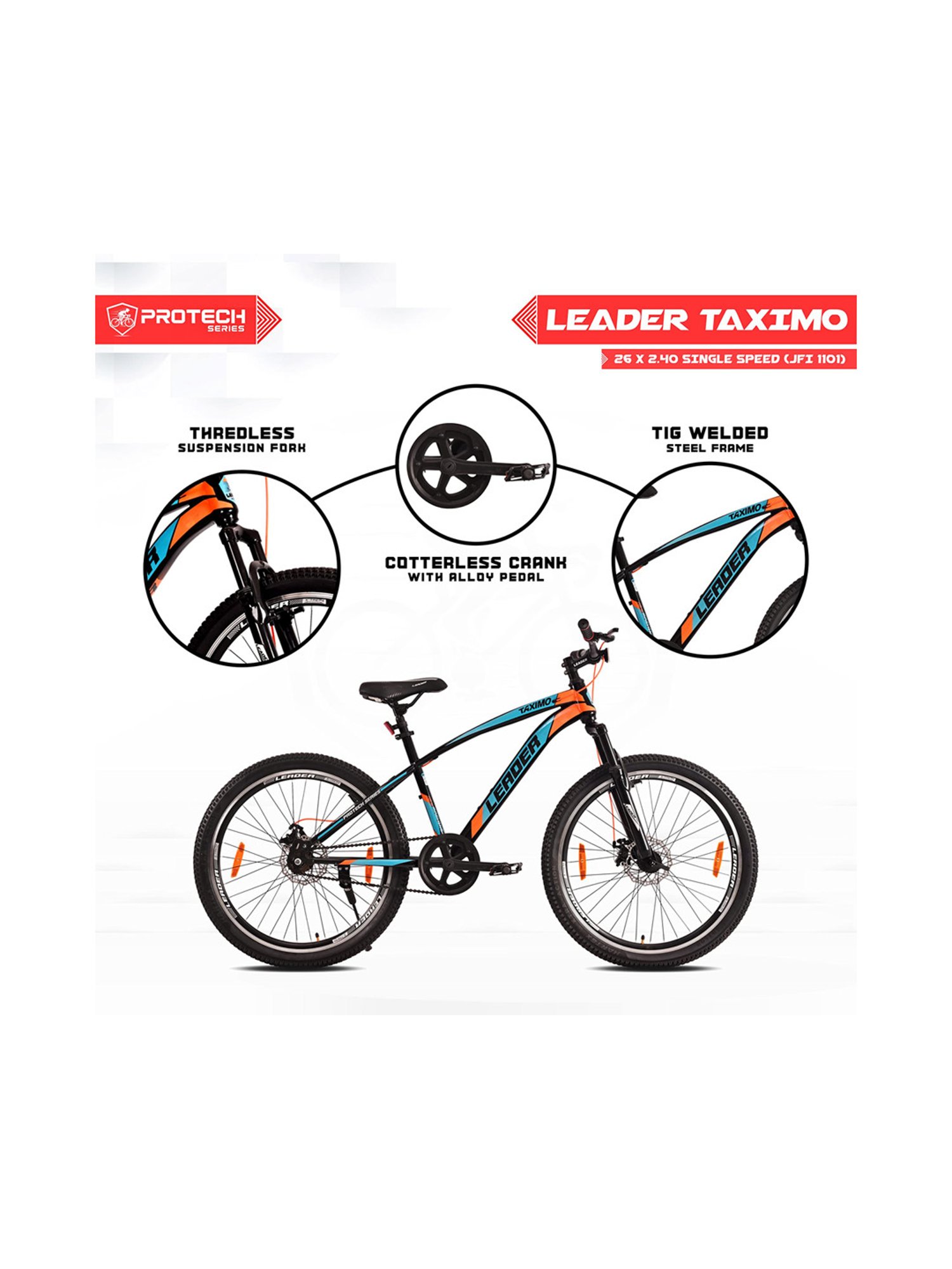 Leader Taximo Bicycles (Black) Size - 26T