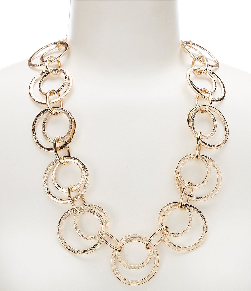 Natasha Accessories Metal Ring Collar Necklace