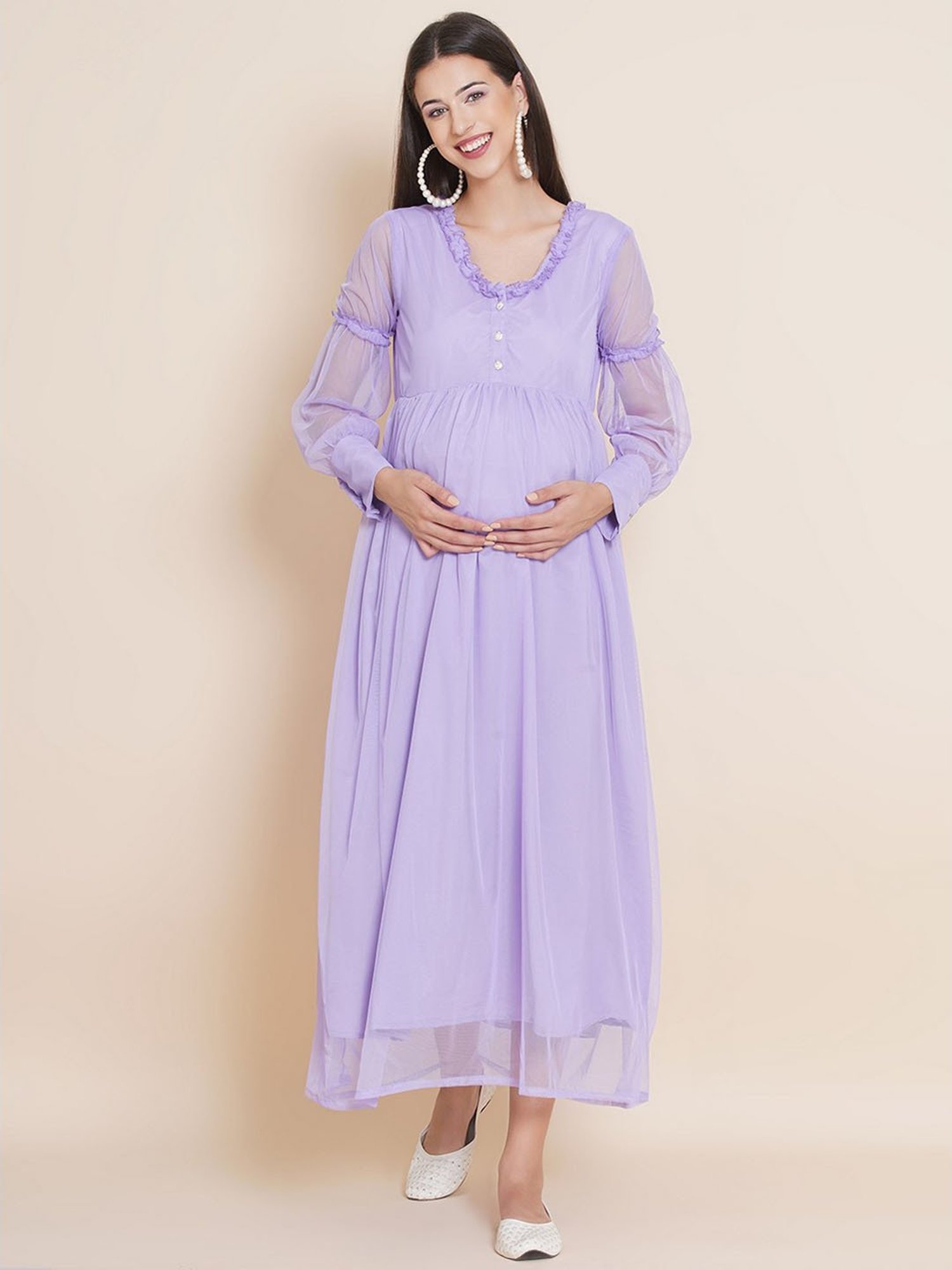 Mine4Nine Lavender Maternity Dress