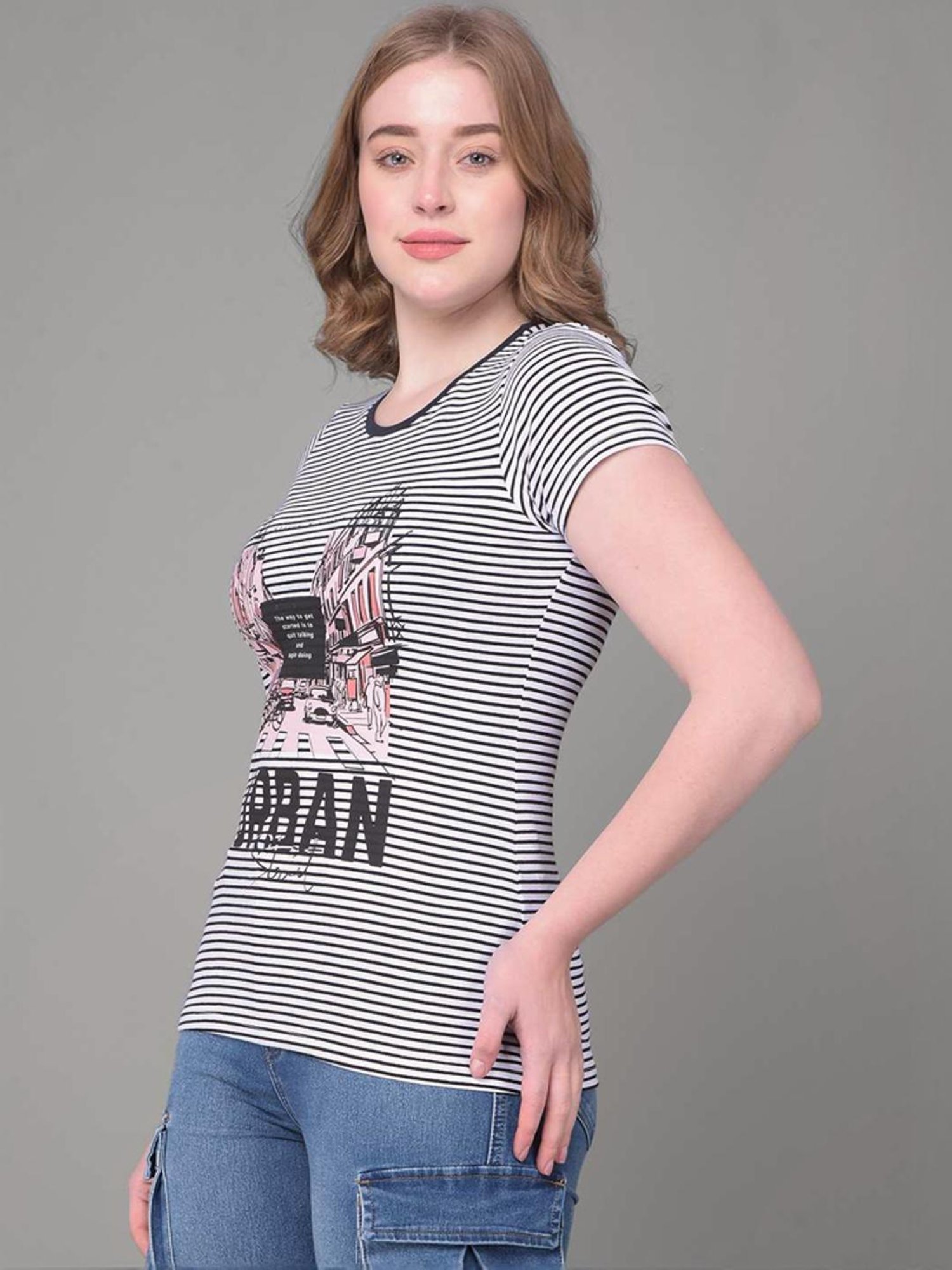 Dollar Blue & Pink Cotton Striped Sports T-Shirt - Pack Of 3