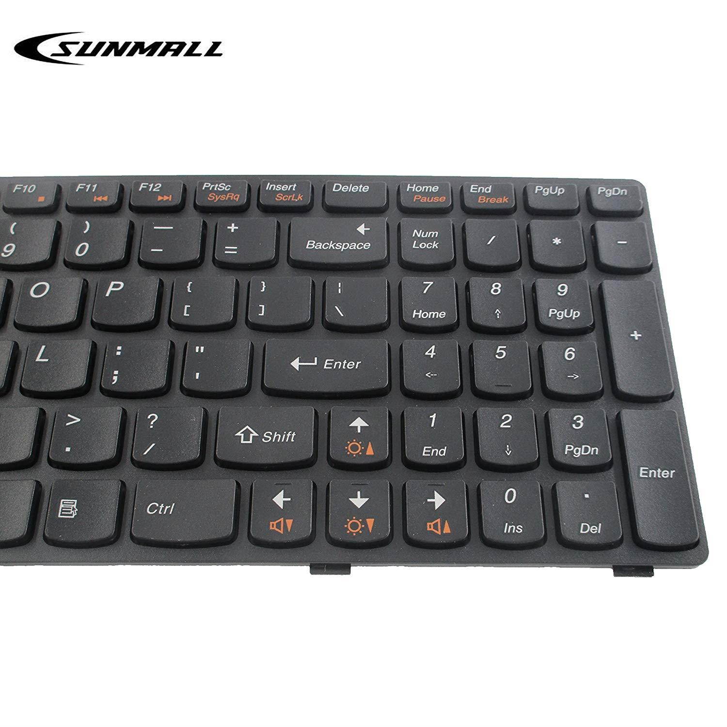 SUNMALL New Keyboard Replacement With Frame for IBM LenovoIdeapad G570 Z560 Z560A Z560G G575 G780 G770 Z565 Series Laptop/Notebook Black US Layout(6 Months Warranty)