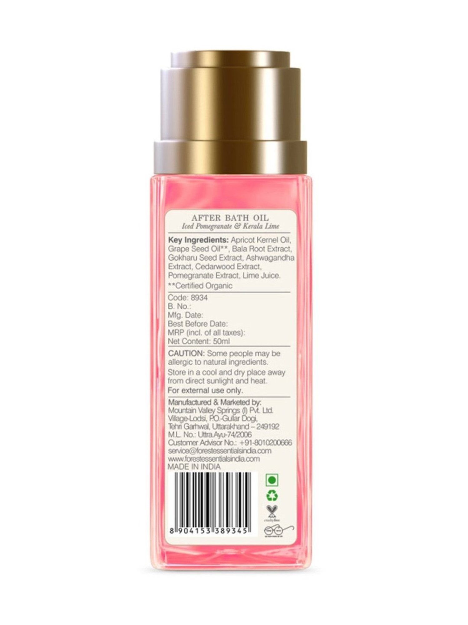 Forest Essentials Ayurvedic Pomegranate & Kerala Lime After Shower Oil - 50 ml