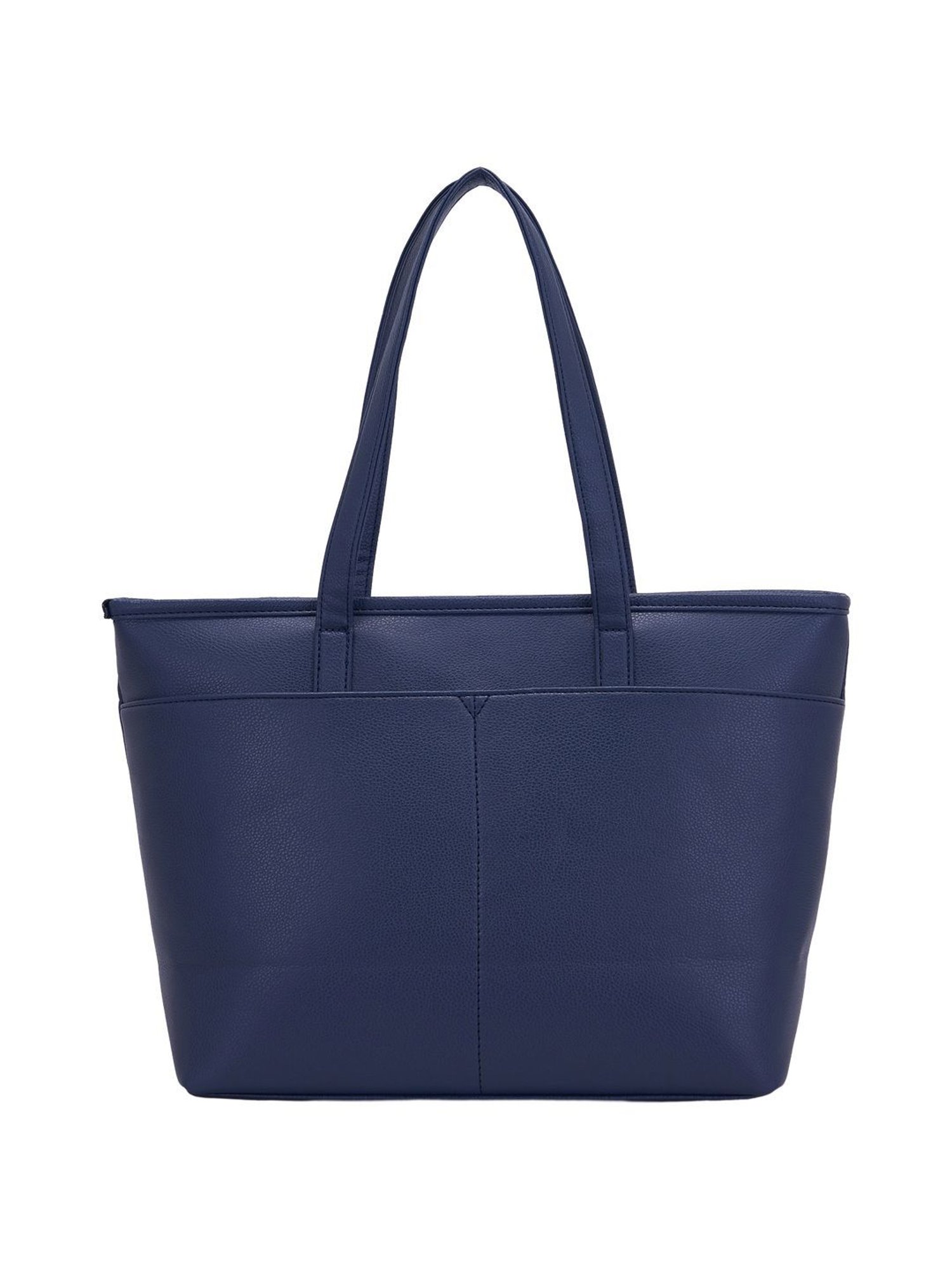 Nautica Navy Blue Printed Medium Tote Handbag