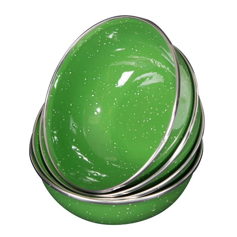 Stansport Enamel Camping Tableware Set 24 Pieces Green