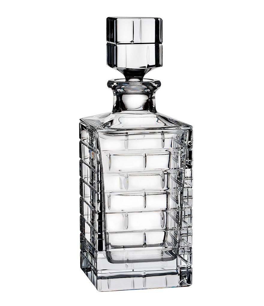 Rogaska Quoin Square Crystal Decanter 28-oz.