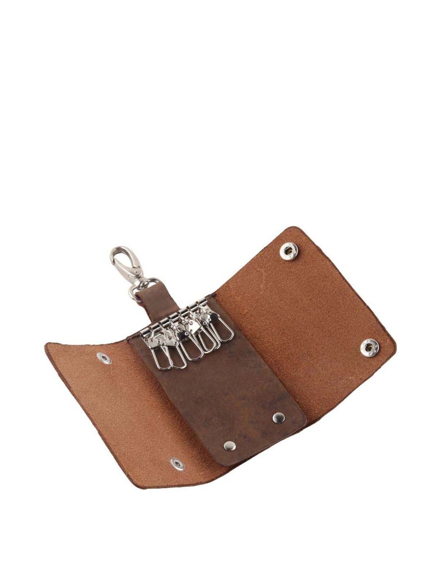 SASSORA Sliver Leather Keychain Key Ring Holders Anniversary Gift, Birthday Gift - Pack of 2