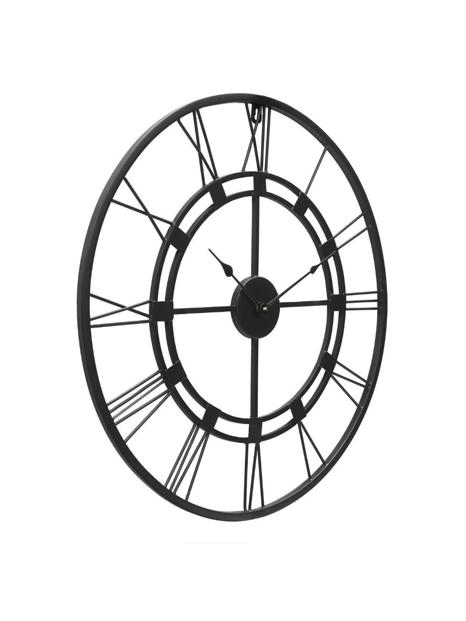 CHRONIKLE Elegant Round Black Iron Wall Clock