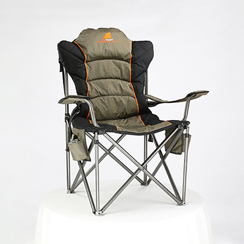 Oztent King Goanna Extra Padded Portable Folding Camping Chair with Adjustable Lumbar Support with 441 Pound Maximum Weight Capacity, Beige