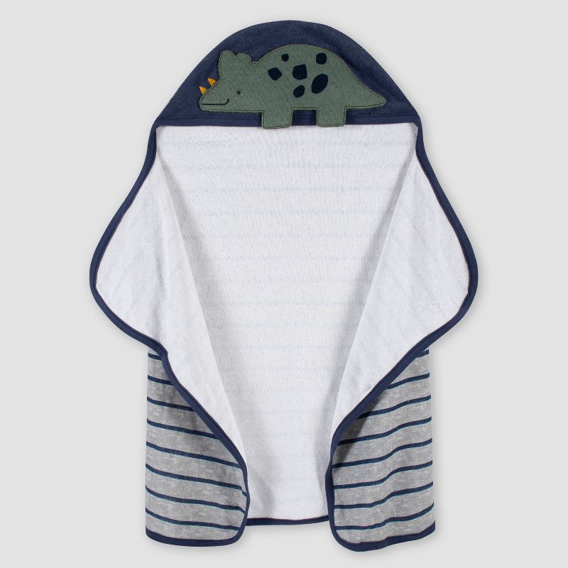 Gerber Baby Boys' Dino Hooded Bath Wrap - Blue