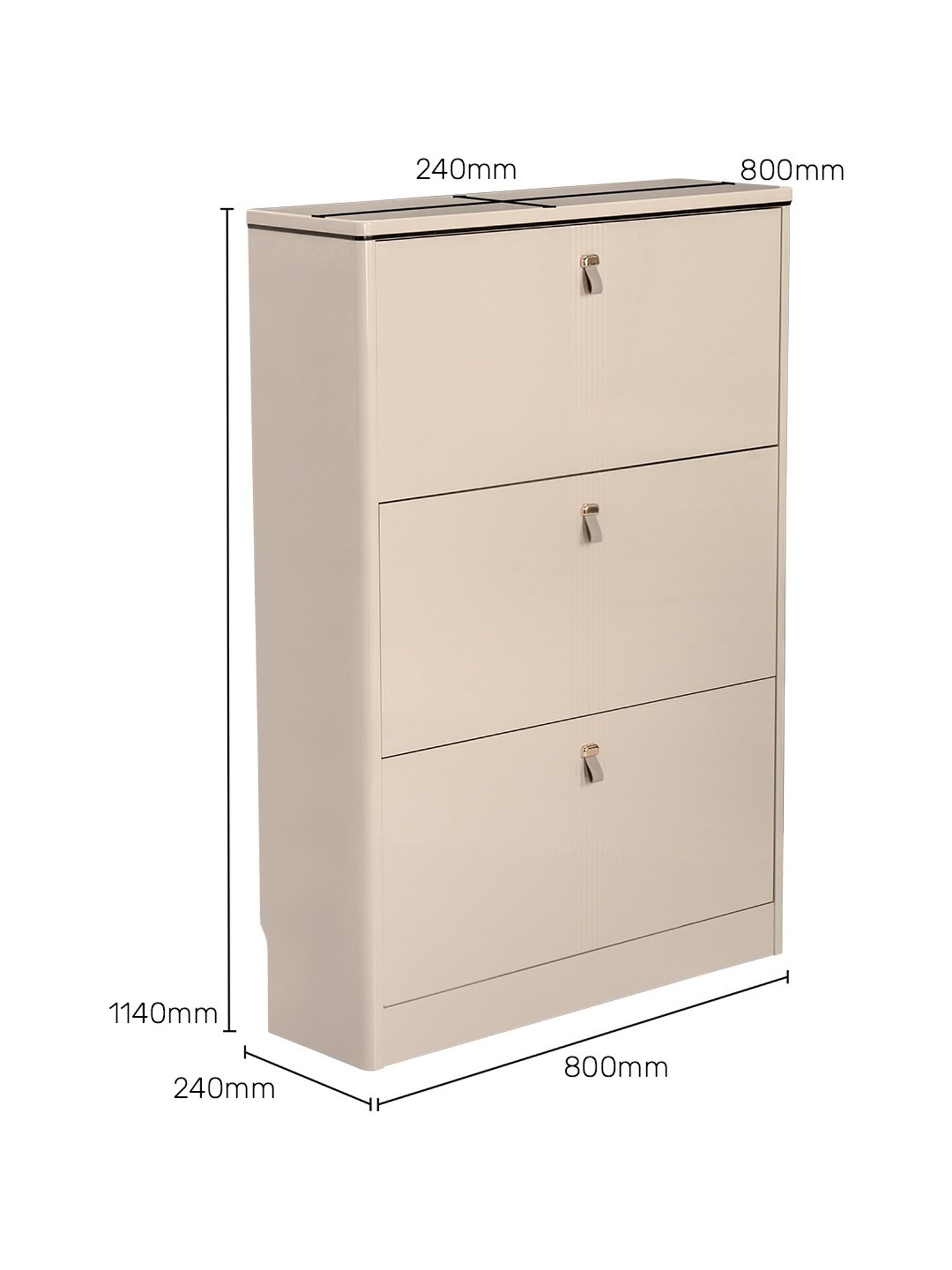 Delite Kom Metal Shoe Rack - 24" 10 Shelf, Double Decker, Ivory, PowderCoat, Wall Mount, DIY