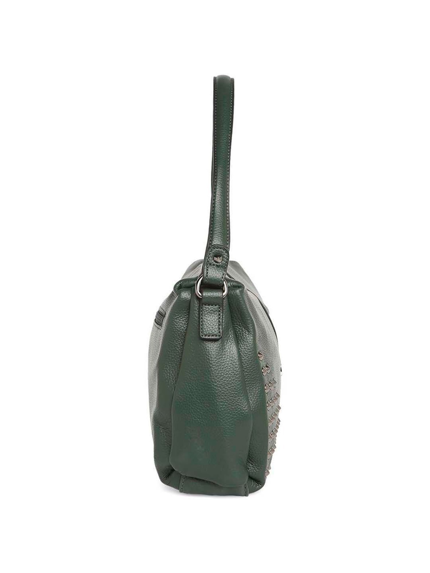 Marina Galanti Green Rivets Medium Baguette Bag