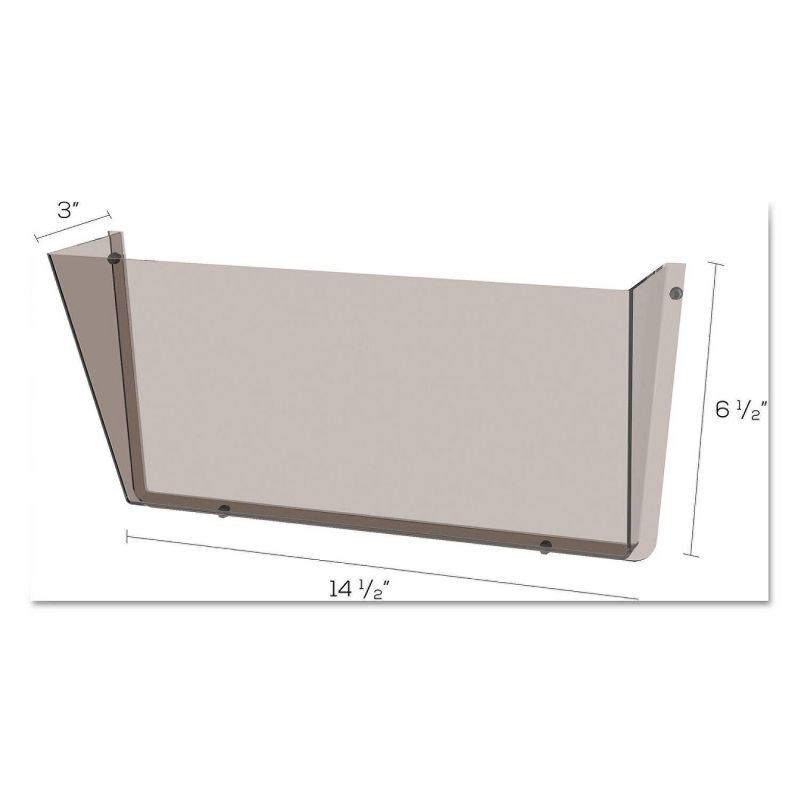 deflect-o Unbreakable Docupocket Single Pocket Wall File, Letter, Smoke