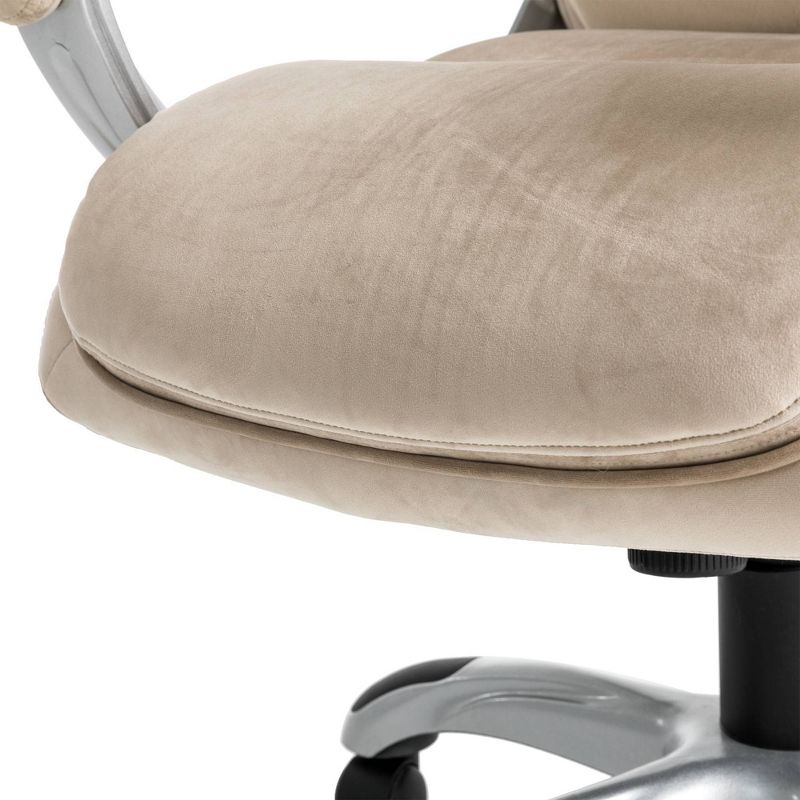 Velvet Gaslift Adjustable Swivel Office Chair Brown - Glitzhome