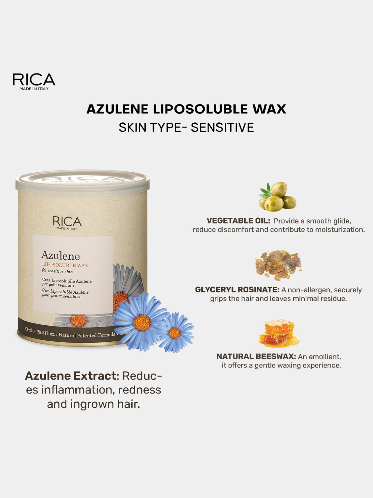 Rica Azulene Wax - 800 ml