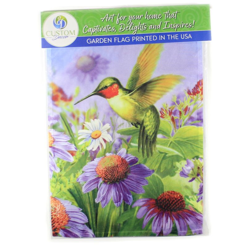 Home & Garden 17.75" Hummingbird Cone Flowers Flag Printed In The Usa Custom Decor  -  Flags