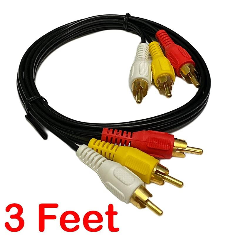 Video CableComposite Cord 30 ft RCA to RCA MMx3AV Cable for TVDVDVCD etd