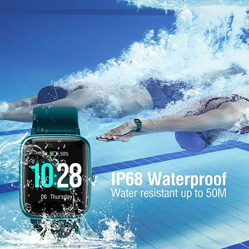 Smart Watch for Android Phones and iOS Phones, All-Day Activity Tracker with Heart Rate Sleep Monitor, 1.3" Full Touch Screen, 5ATM Waterproof Pedometer, Smartwatch for Men Women