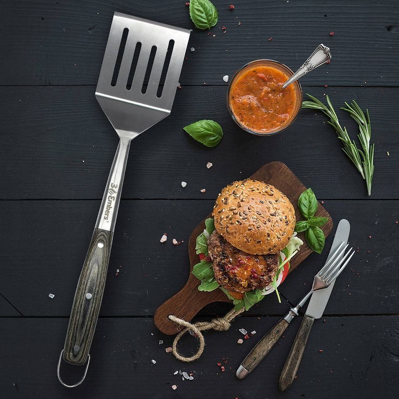 Stainless Still Spatula with Pakkawood Handle Silver - 3 Embers