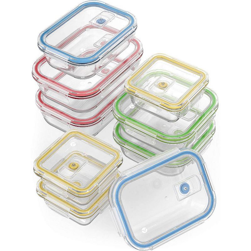 Vremi 18-Piece BPA Free Oven Freezer and Microwave Safe Kitchen Meal Prep Glass Food Storage Containers with Locking Lids