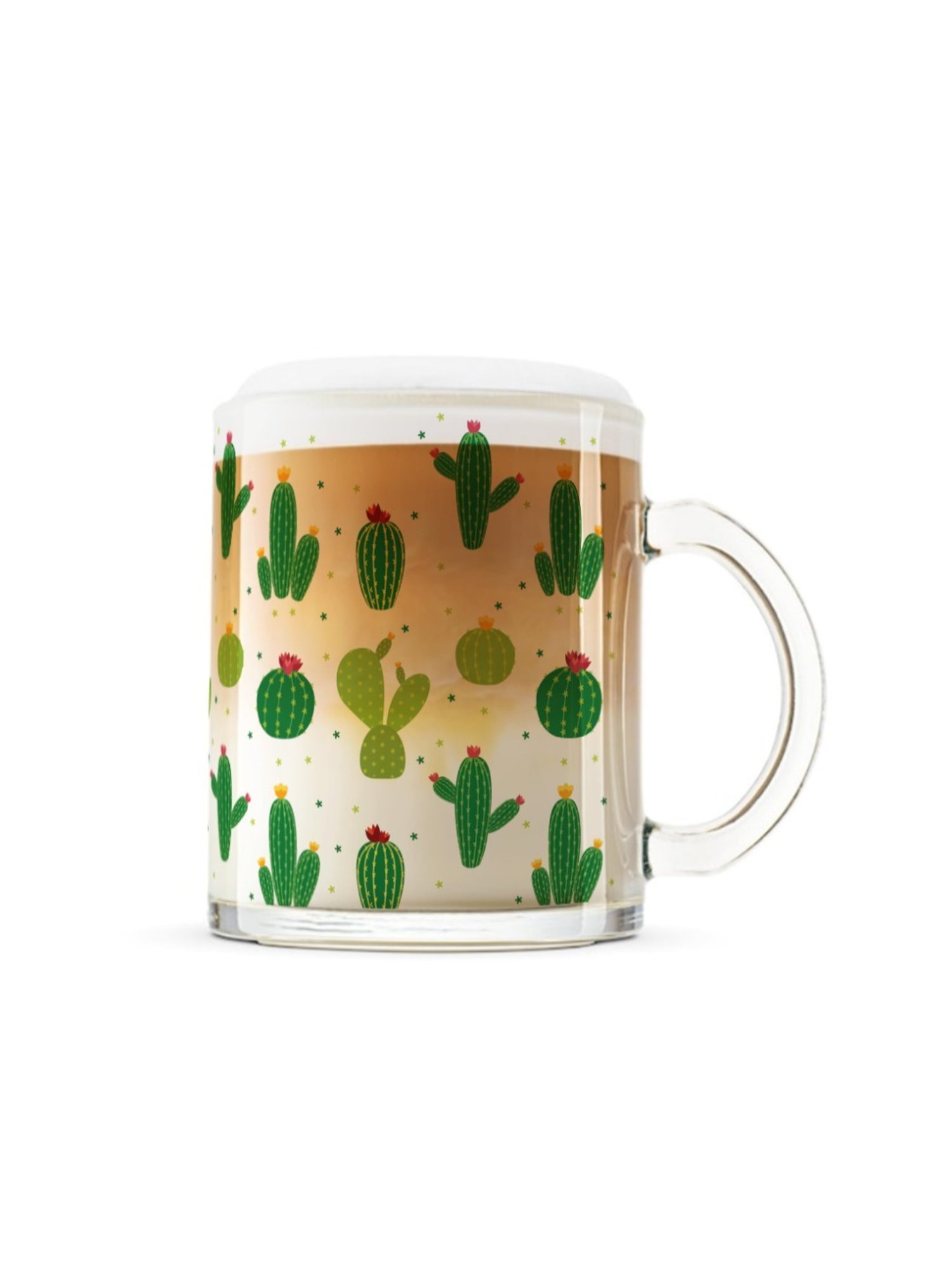 Gathari Cactus Transparent Glass Coffee Mug