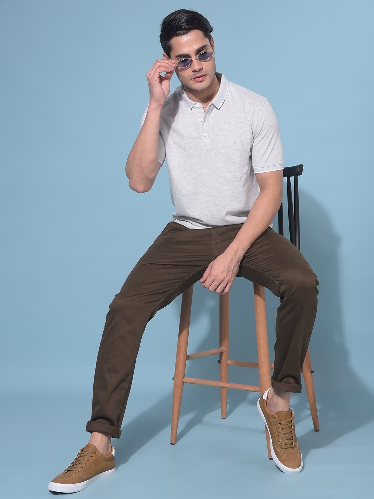 Crimsoune Club Grey Slim Fit Polo T-Shirt