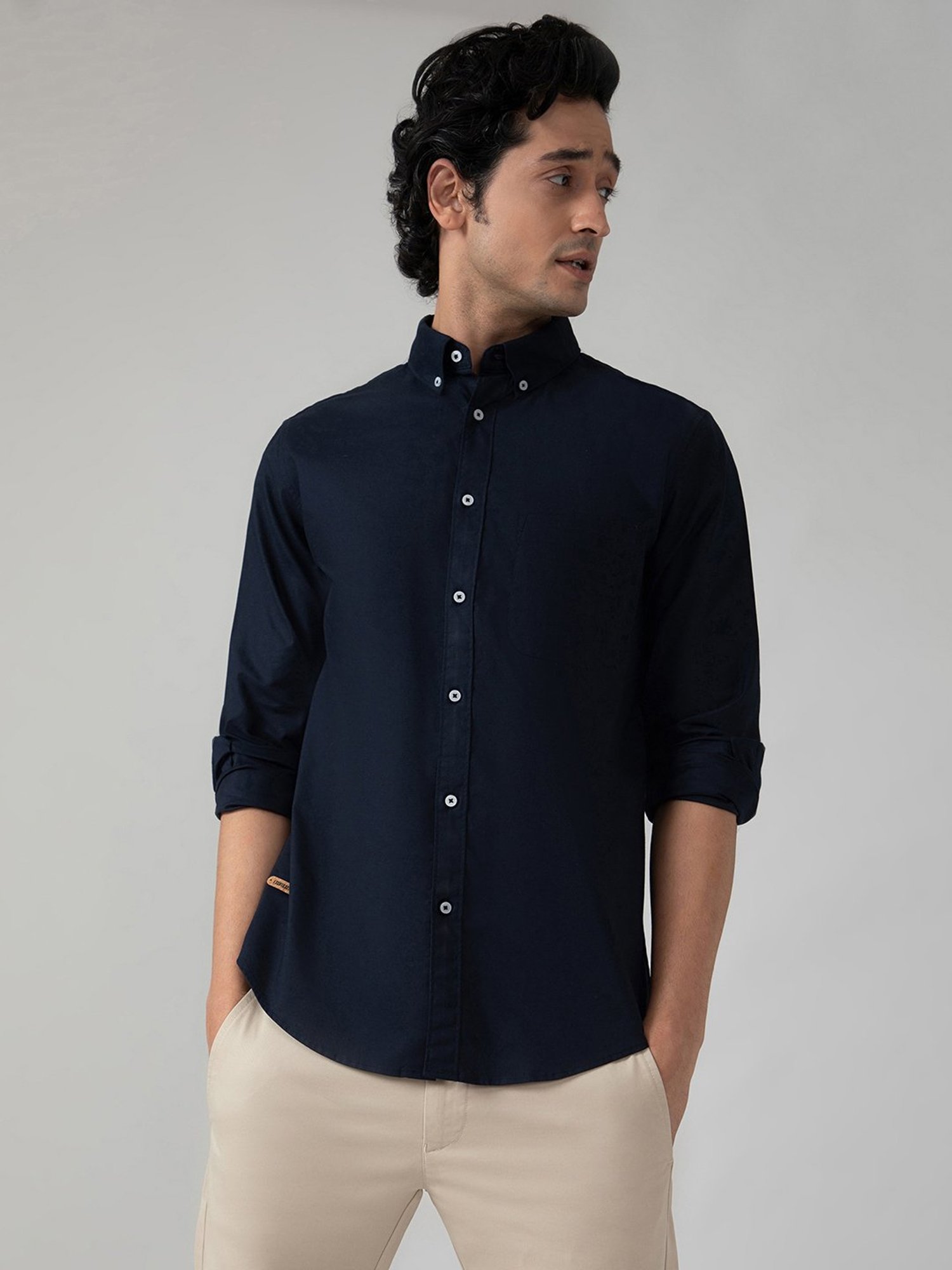 SUBTRACT Navy Regular Fit Shirt