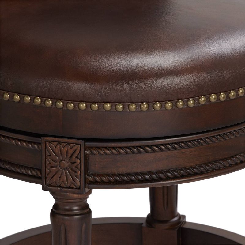 55 Downing Street Addison 24 1/2" Mocha Leather Swivel Counter Stool