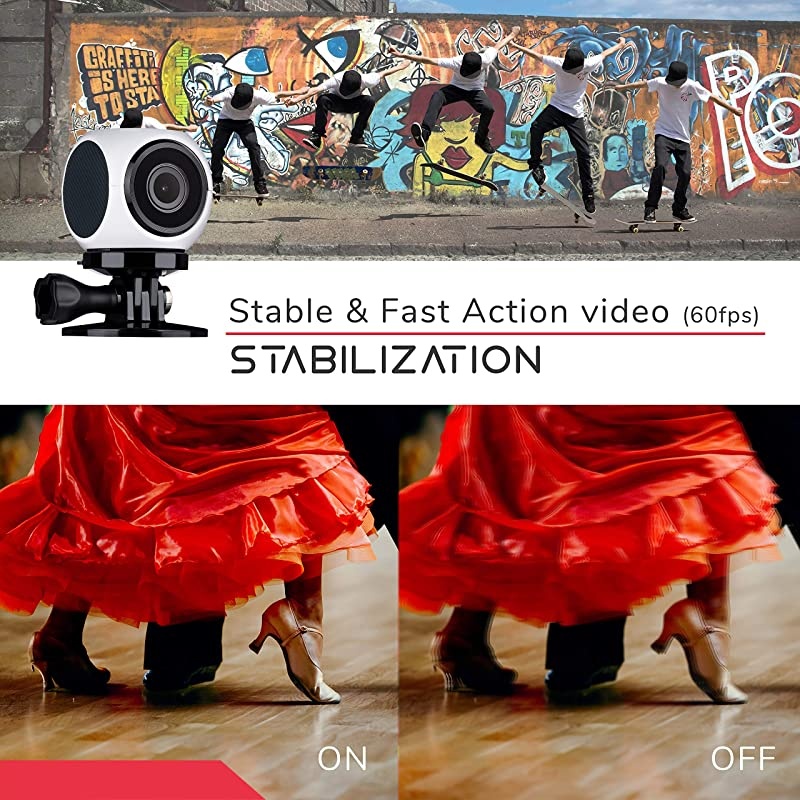 Share Q Underwater Action Camera with Builtin Connector 16GB Compatible with Android White