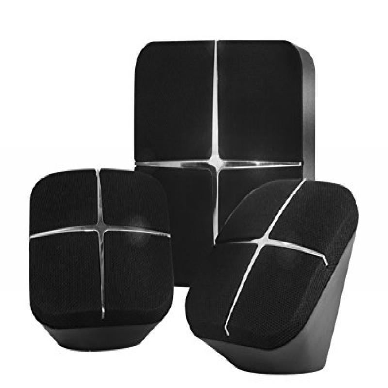 Sharper Image SBT2003BK 2.1 Speakers With Subwoofer, Bluetooth Stereo System, Compatible With Computers