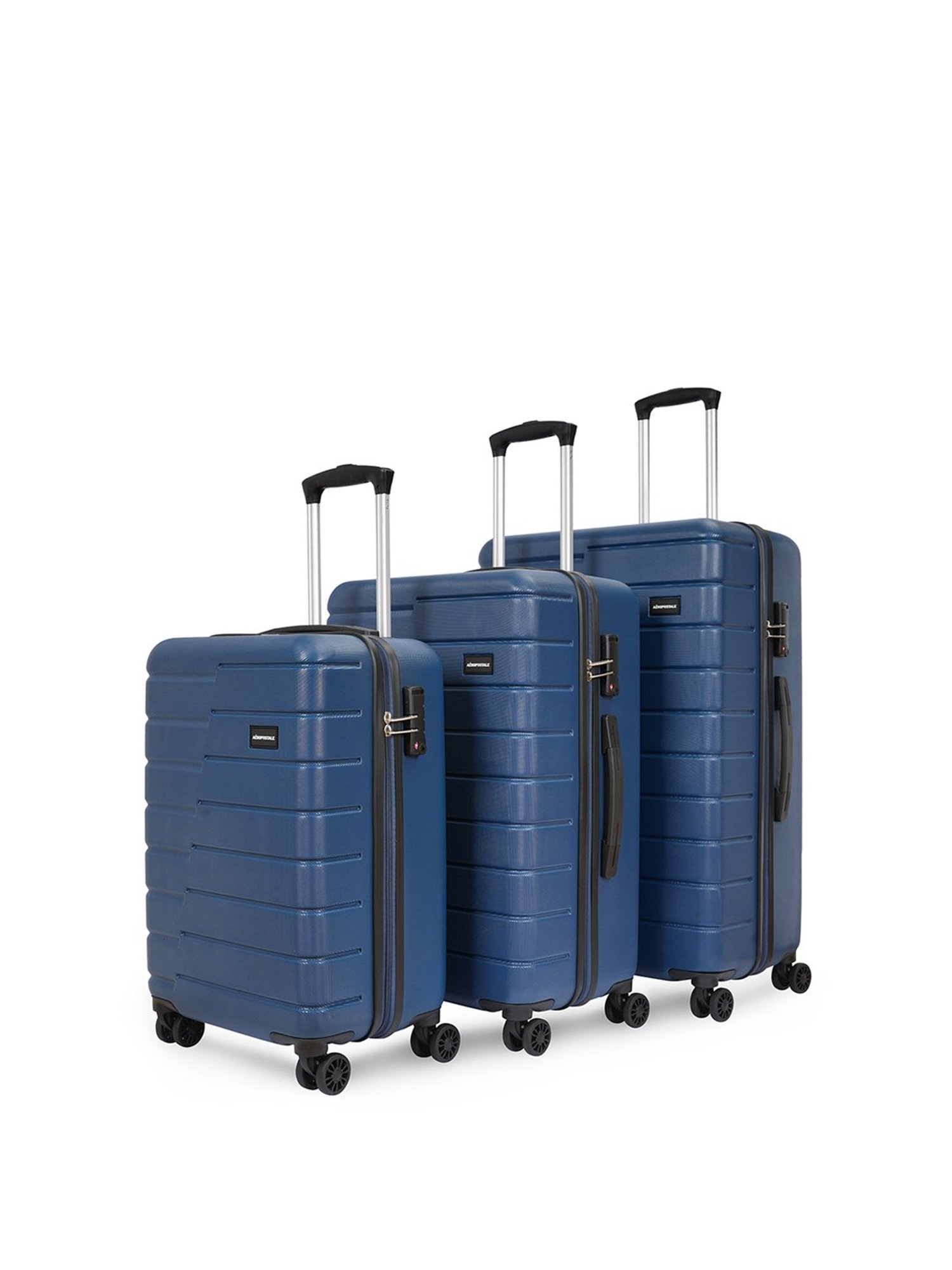 Aeropostale Stout Navy Textured Hard Large Trolley Bag - 30 cm