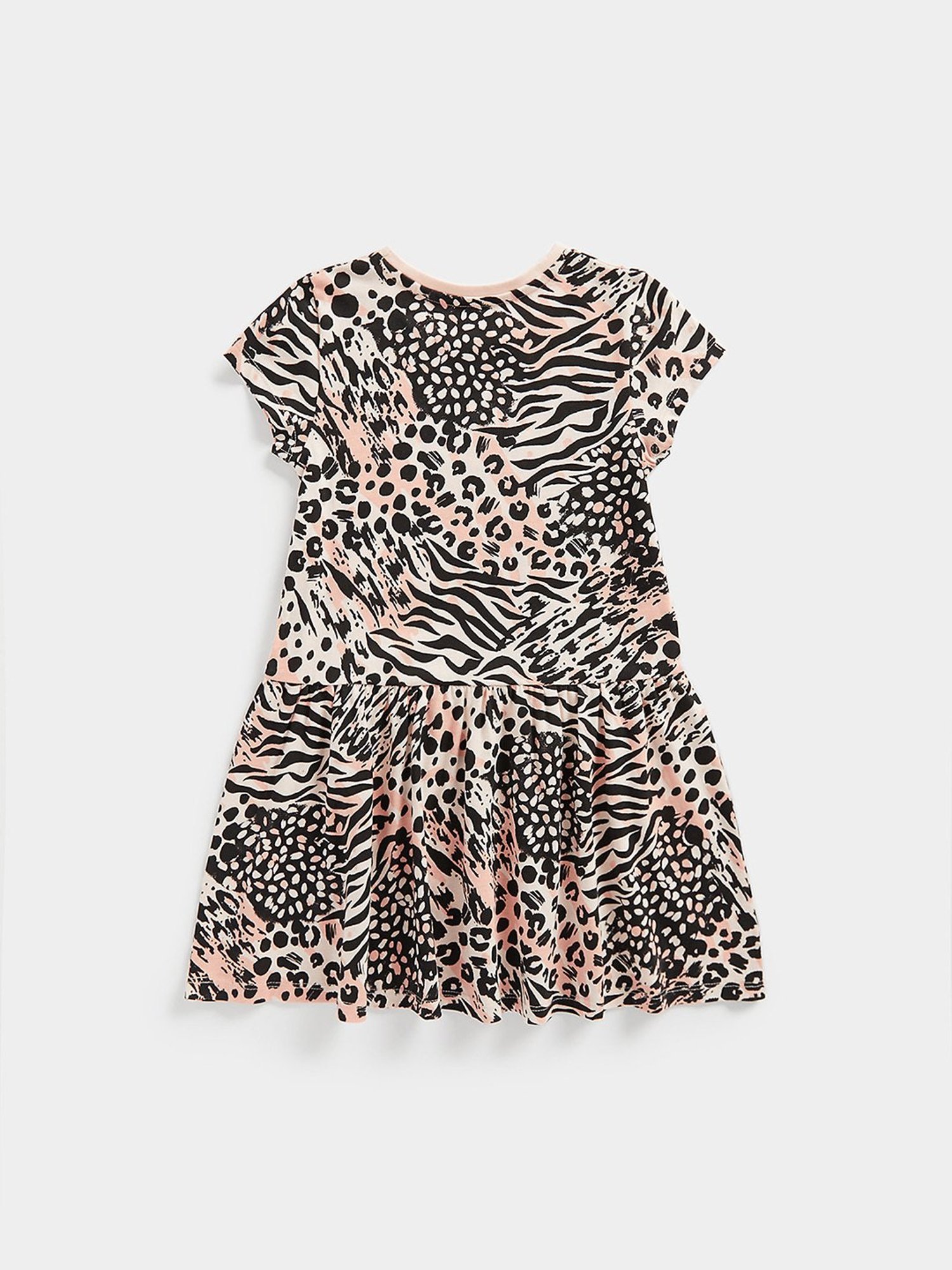 Mothercare Kids Peach & Black Printed Dress