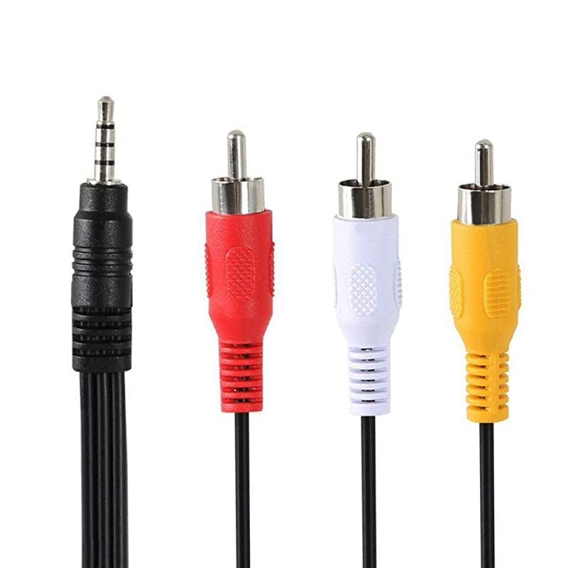 35 mm to RCA AV Camcorder Video Cable35mm Male to 3RCA Male Plug Stereo Audio Video AUX Cable for SmartphonesMP3 TabletsSpeakersHome Theater 35 Straight to 3 RCA 15m