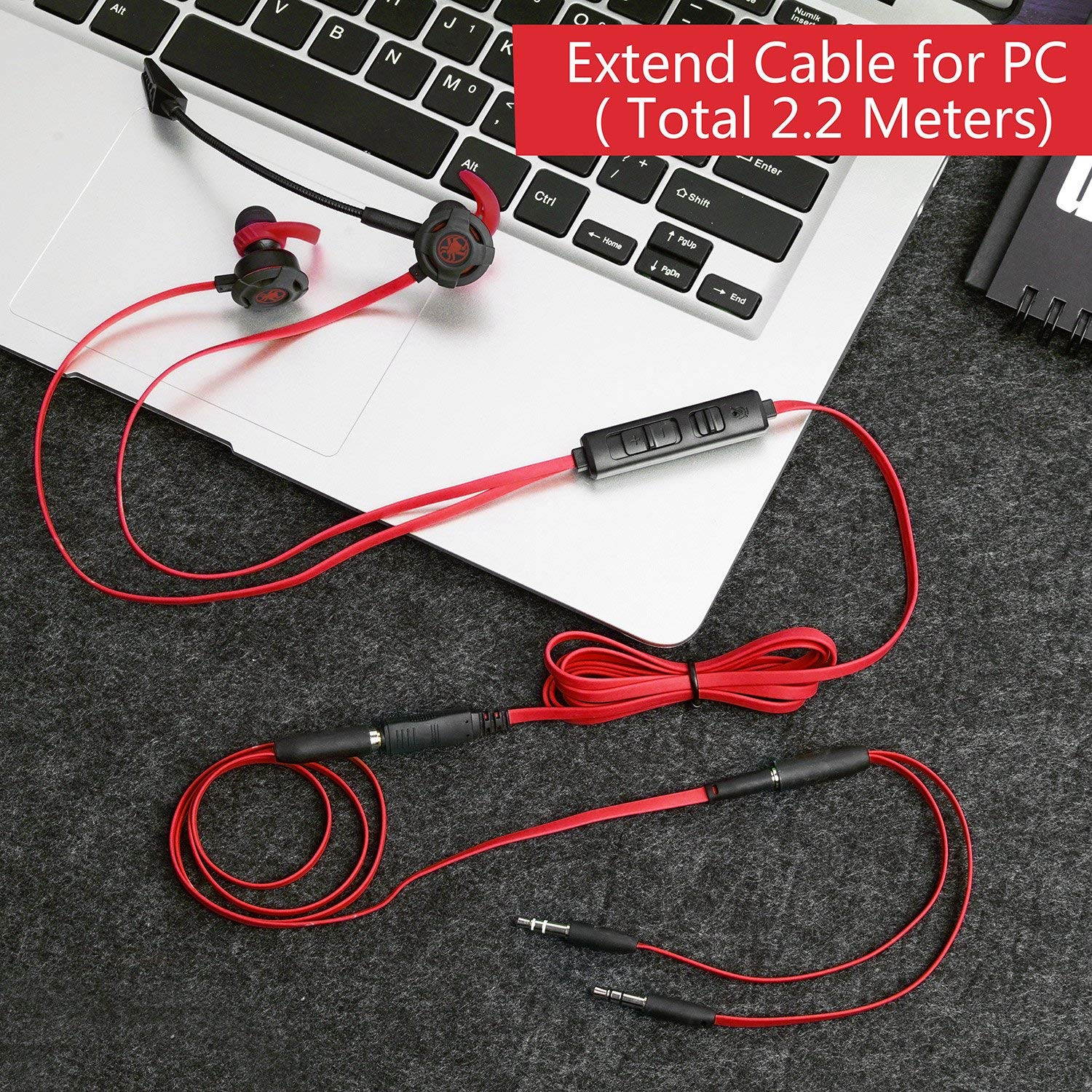 Wired Gaming Earphone 3.5 MM E-Sport Earphone Noise Cancelling Stereo Bass Gaming Headphone With Adjustable Mic for PS4, Xbox One, Laptop, Cellphone, PC