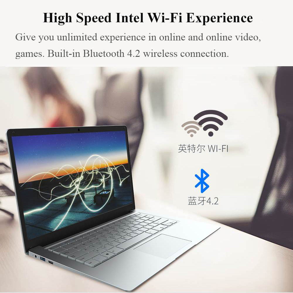 EZbook S5 14.0 In Laptop Intel Atom E3950 1920 * 1080 IPS Win 10 Narrow Bazel Notebook 6GB RAM DDR4 Integrated Card 64GB SSD Laptop